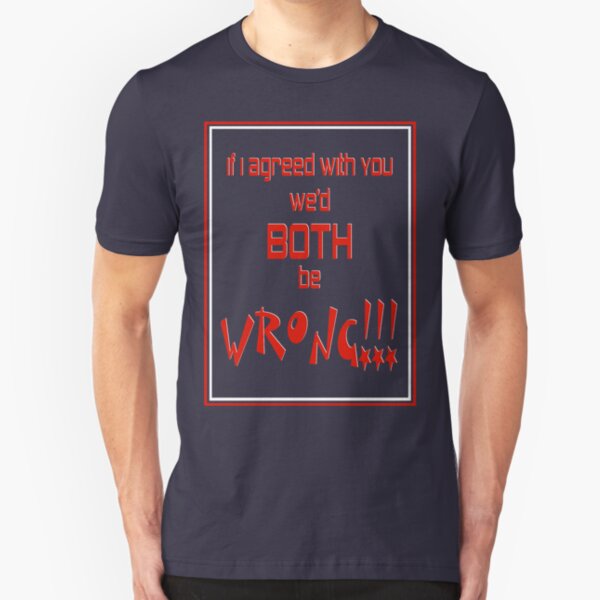 Both Wrong (Red/White) Slim Fit T-Shirt