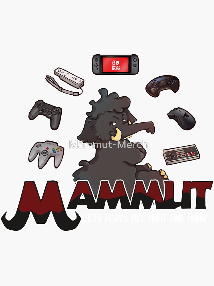 Thumbnail 3 of 3, Sticker, Mammut Let's Play with skin and hair - original with logo designed and sold by Mammut-Merch.