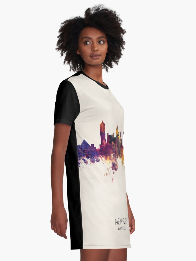 Alternate view of Memphis Tennessee Skyline Graphic T-Shirt Dress