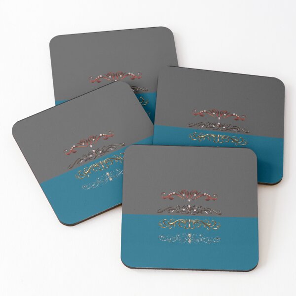 Item preview, Formal Gray Blue Scrolls Emblem designed and sold by PageDesigns.