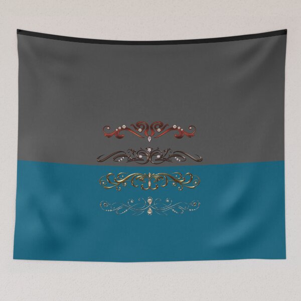 Item preview, Formal Gray Blue Scrolls Emblem designed and sold by PageDesigns.