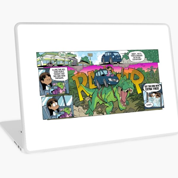 "Dinosaur Turbo Boost!" Laptop Skin