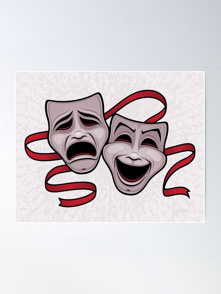 Comedy Tragedy Theatre Masks - Comedy Tragedy Masks - Posters and Art  Prints