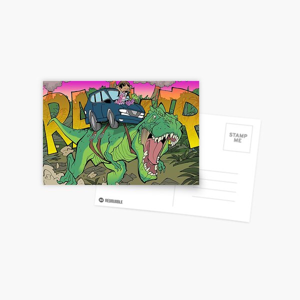 Riding a T-Rex! Postcard