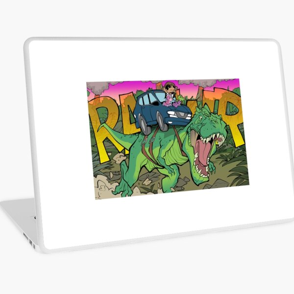 Riding a T-Rex! Laptop Skin