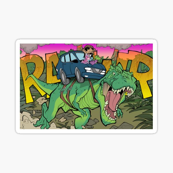 Riding a T-Rex! Sticker