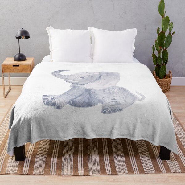 Watercolor Elephant Throw Blanket
