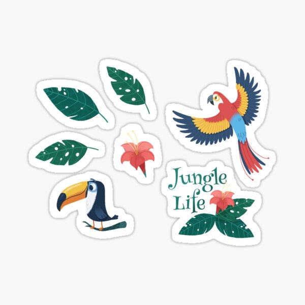 Jungle birds pattern Sticker