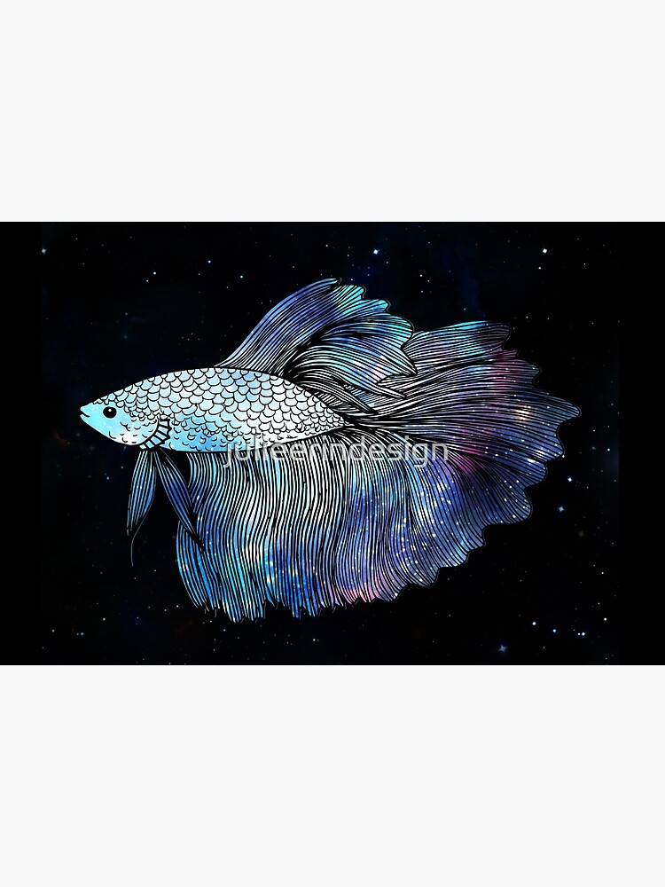 Blue Galaxy Betta Fish by julieerindesign
