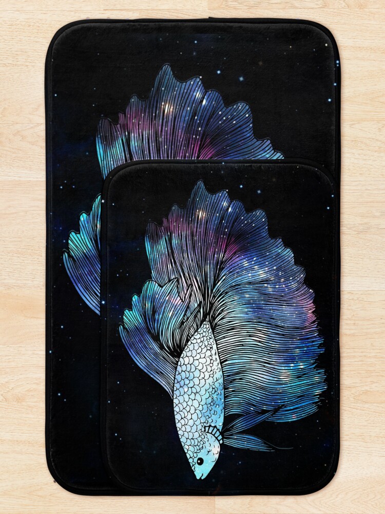 Alternate view of Blue Galaxy Betta Fish Bath Mat