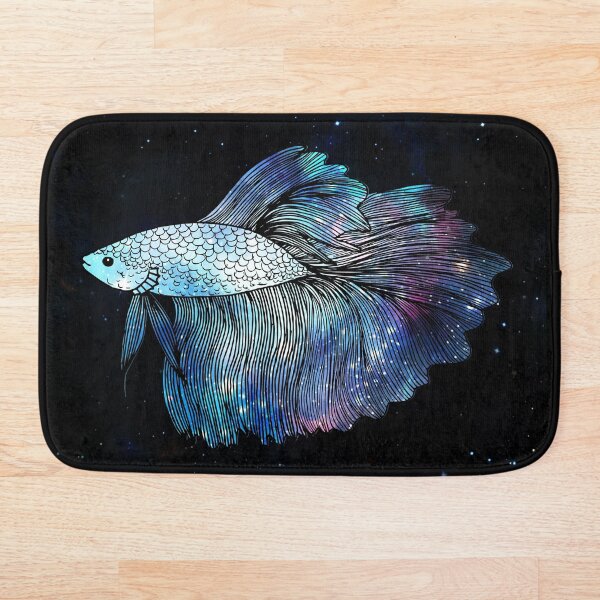 Blue Galaxy Betta Fish Bath Mat