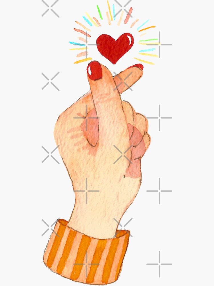 Cute Watercolor Finger Heart by annieparsons