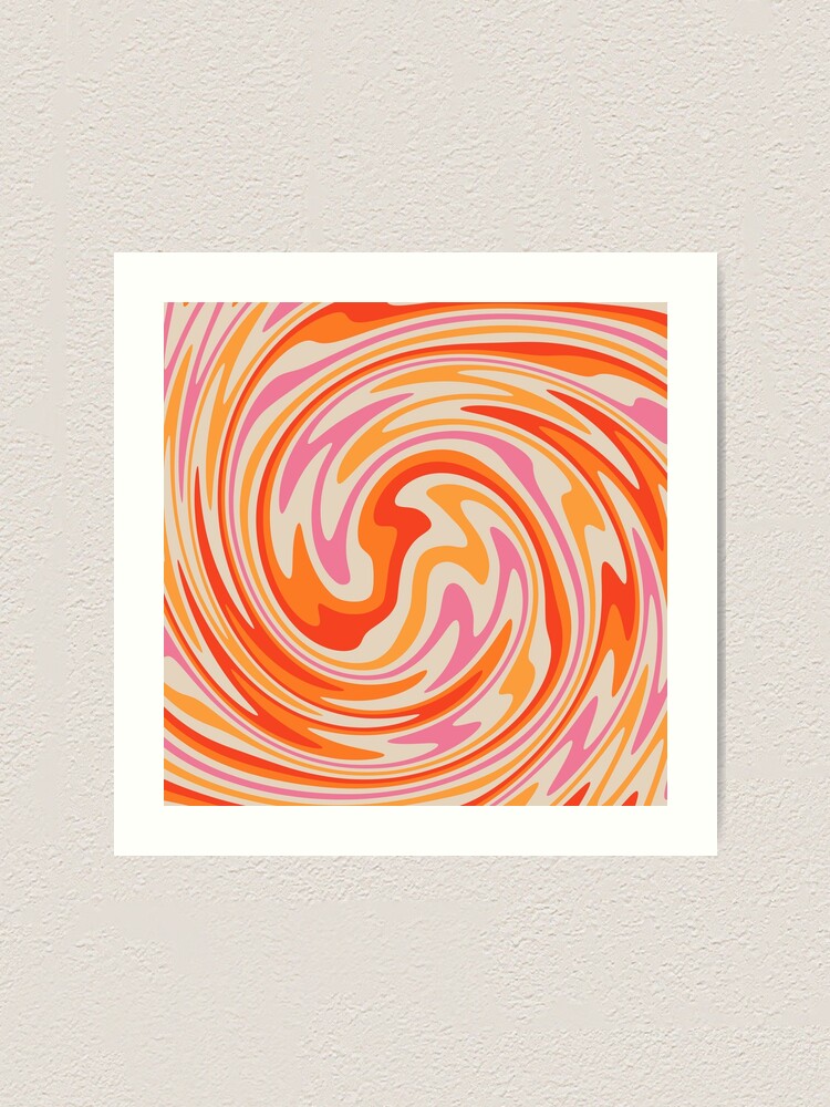 70s Retro Swirl Color Abstract