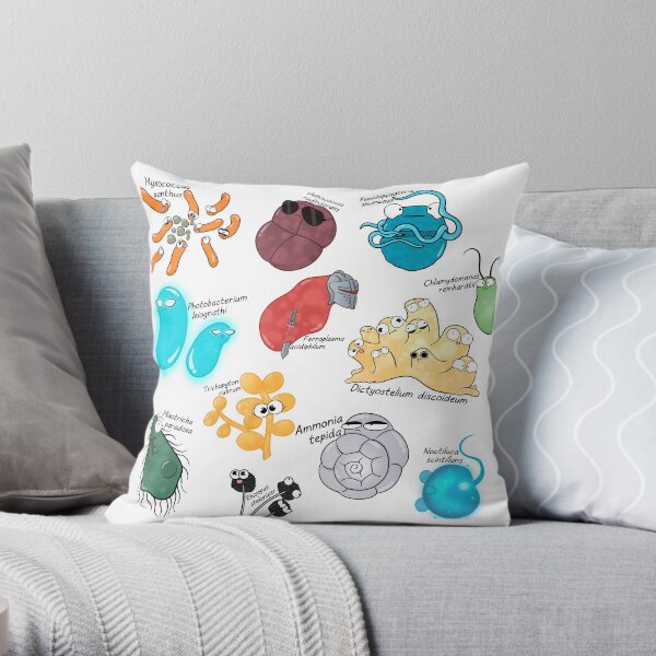Microbe Menagerie Throw Pillow