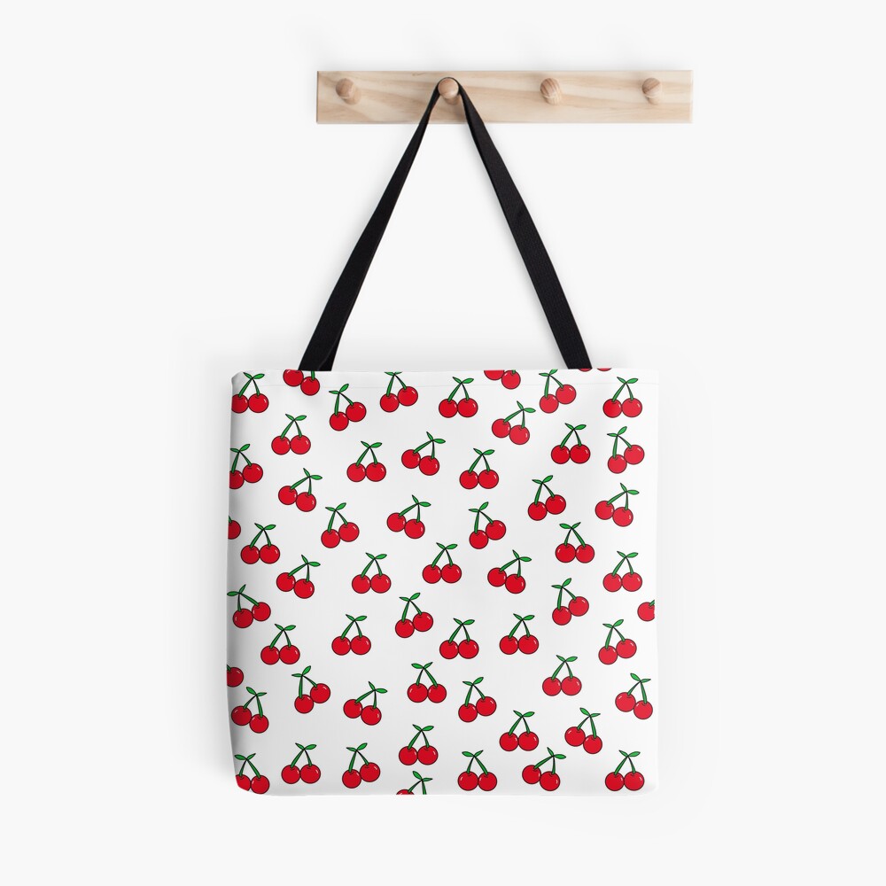 Cherries 2 (on black) Duffle Bag by Sy Phelan