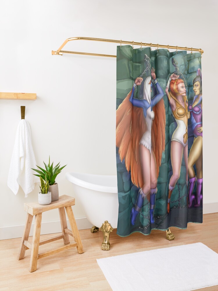 Alternate view of In the Castle Dungeons Shower Curtain
