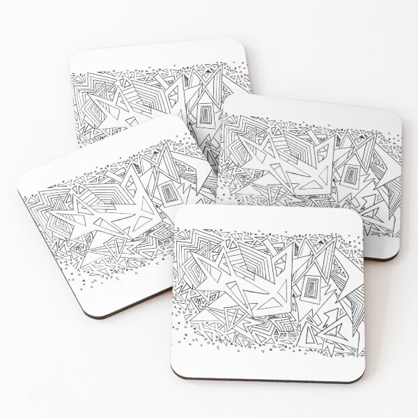 Item preview, Graphic Triangles - Polygonal Composition - Black and White designed and sold by Damoiseau.