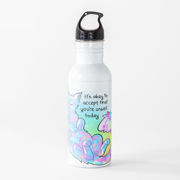 "It's okay to accept that you're unwell today" Opal Cat Water Bottle