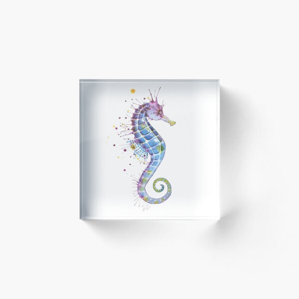 Seahorse - Purple Acrylic Block