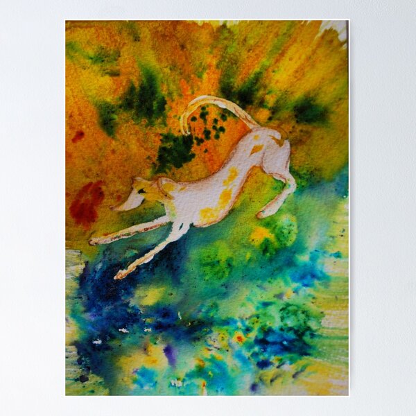Lurcher Colour Fun Poster