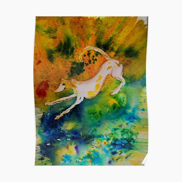 Lurcher Colour Fun Poster
