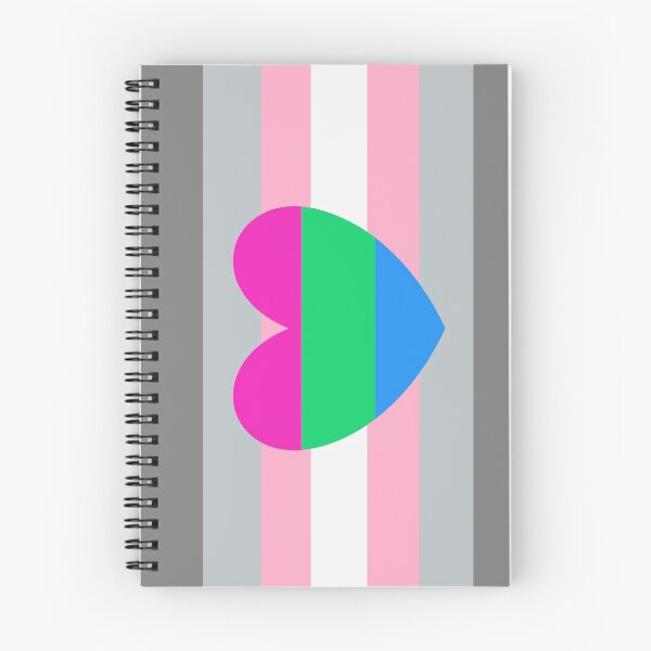 Item preview, demigirl flag with polysexual heart designed and sold by Simplipride.