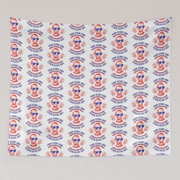 Item preview, Funny Abraham Lincoln - Four Score and Seven Beers Ago designed and sold by aqualiontees.