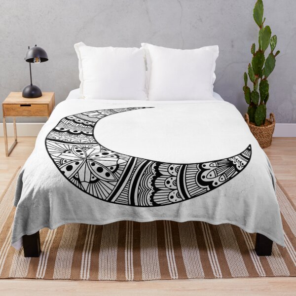 Item preview, Zentangle Moon Waning Cresent - Black designed and sold by MysticMagpie.