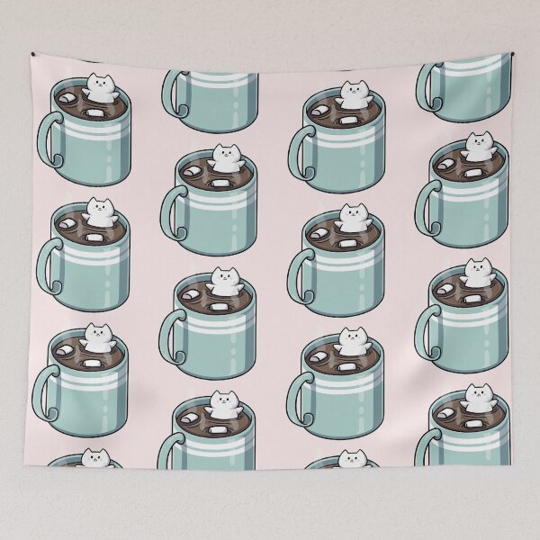 Item preview, Marshmallow Greg the Owl Cat in Hot Cocoa designed and sold by vanillaroseart.
