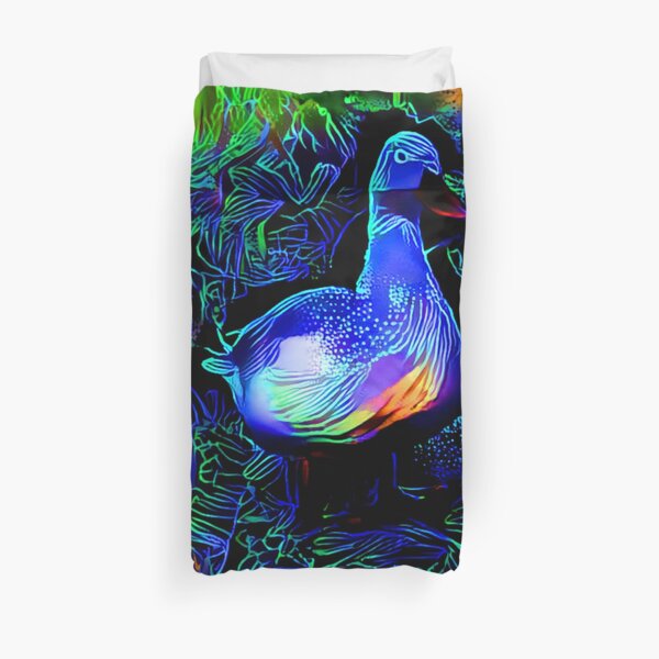 Neon Abstract Duck Duvet Cover