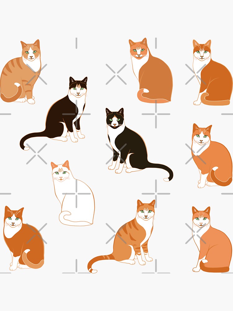 Ginger Cats on pink (with stickers) by nadyanadya
