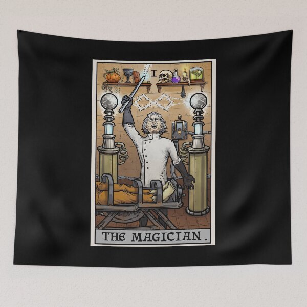 Item preview, The Magician Tarot Card Halloween Dr Frankenstein Mad Scientist Funny Horror designed and sold by TheGhoulishGarb.