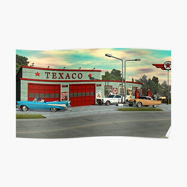 1960's Texaco Gas Station on route 66. Poster