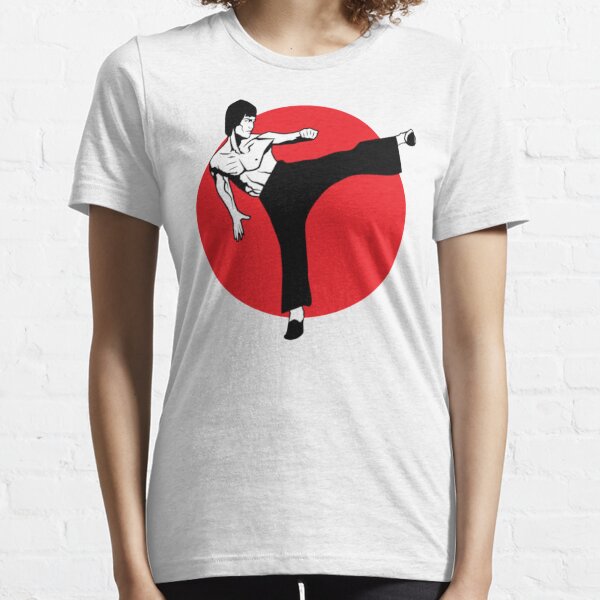 Honoring Bruce Kicking With The Rising Sun | Martial Arts Legend Essential T-Shirt
