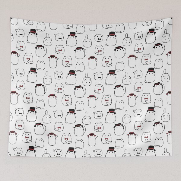 Item preview, Fancy Blob Cats in White! designed and sold by RainingBees.