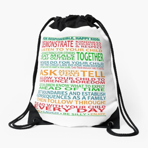 For Responsible, Happy Kids! Drawstring Bag