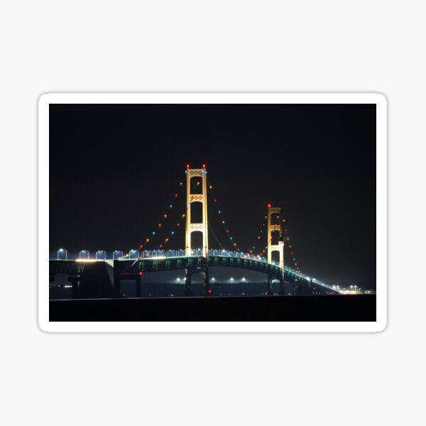 Item preview, Mackinac Bridge at Night designed and sold by ErrorlessFawn.