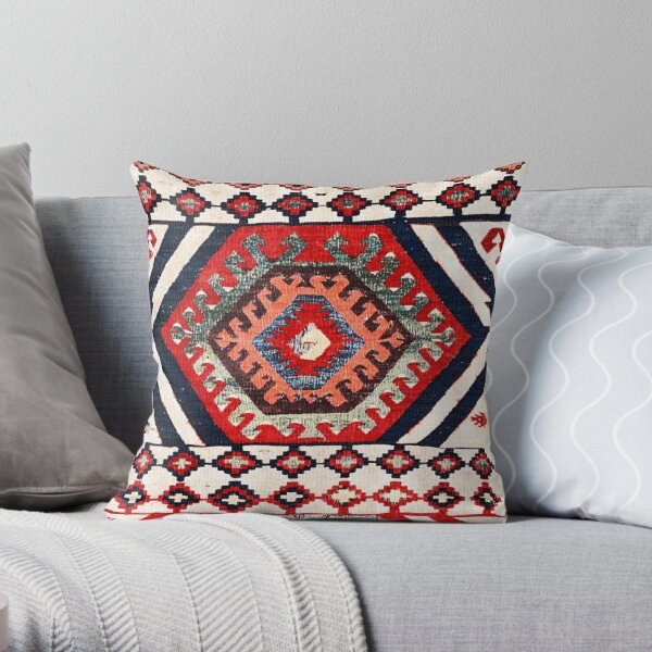 Red and best sale cream throw pillows