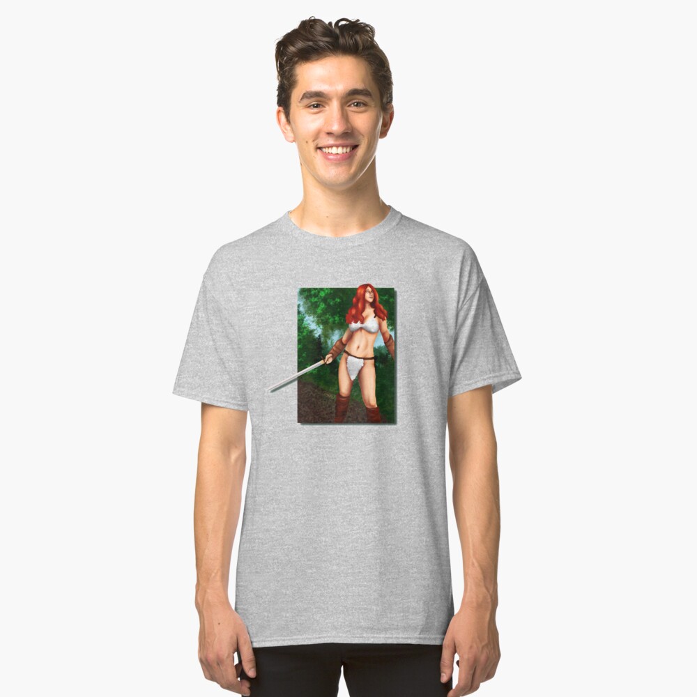 Red Haired Barbarian Babe Classic T-Shirt