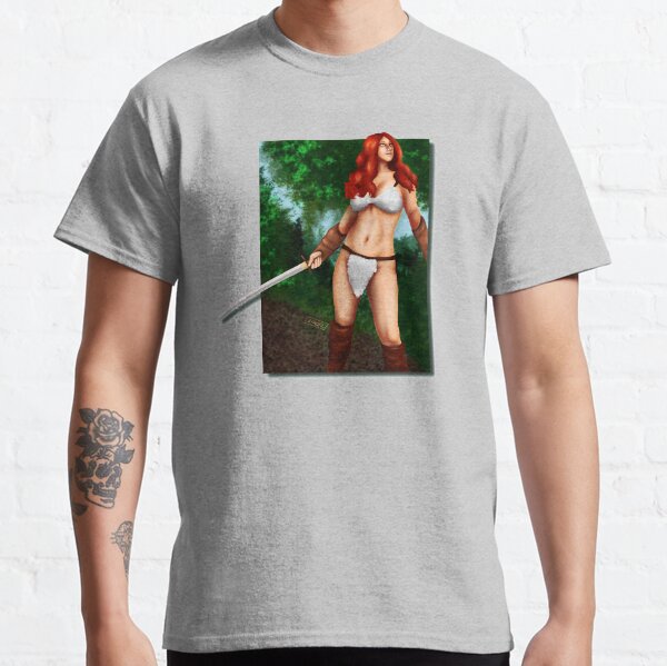 Red Haired Barbarian Babe Classic T-Shirt
