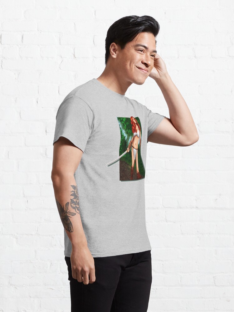 Alternate view of Red Haired Barbarian Babe Classic T-Shirt