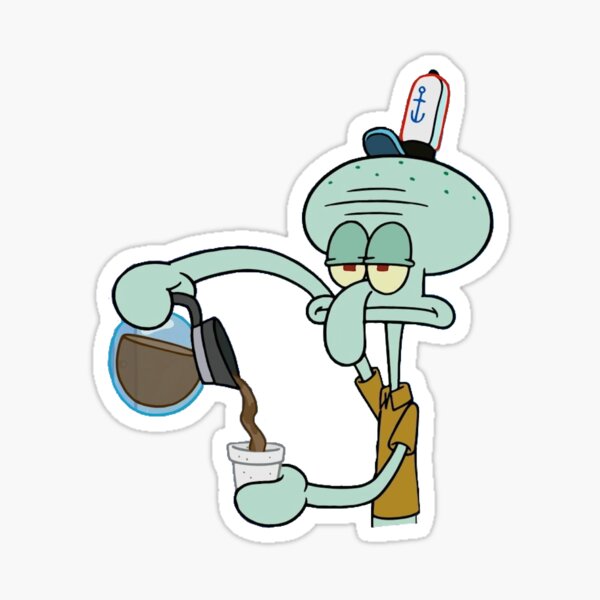 Squidward Coffee Sticker