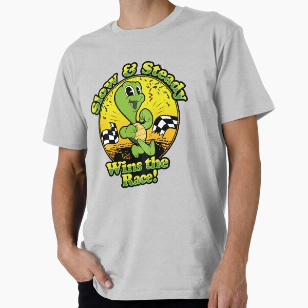 Slow and Steady Wins the Race Old Cartoon Turtle Premium T-Shirt