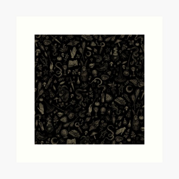Just Witch Things (black and beige) Art Print