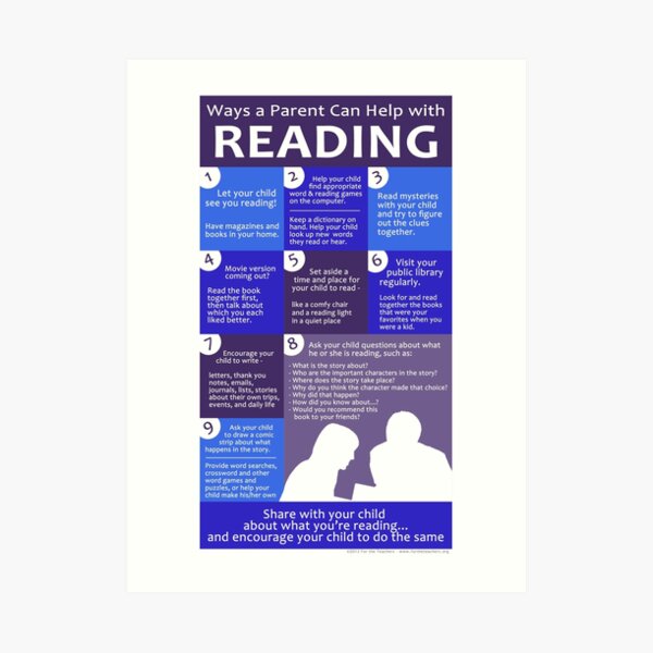 Ways Parents Can Help with Reading Art Print