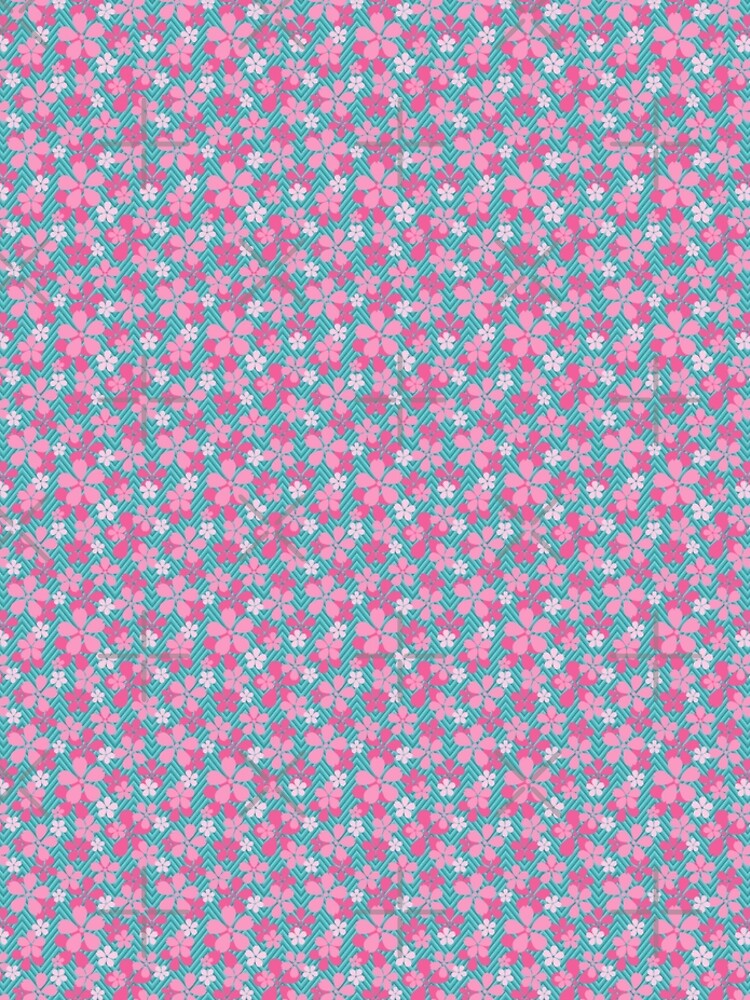 Sakura Chevron in Teal by Sarinilli