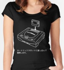 Sega Saturn Diagram (Dark) Women's Fitted Scoop T-Shirt