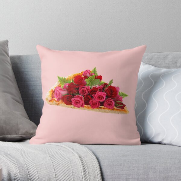 Rose pizza Throw Pillow