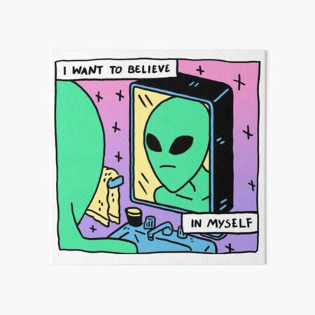 Unconfident Alien Art Board Print