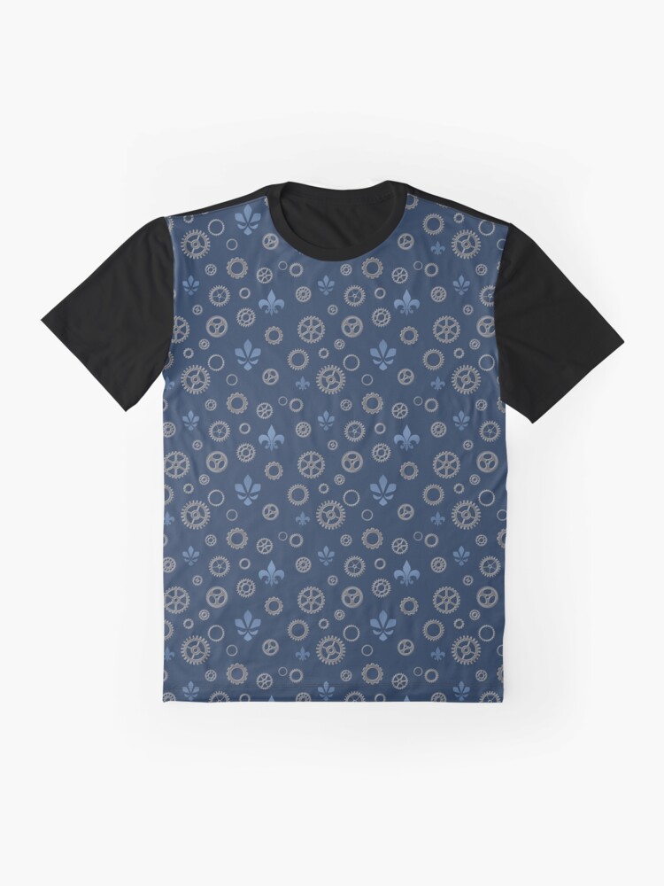 Alternate view of Flur de Cog - Iron and Blue Graphic T-Shirt
